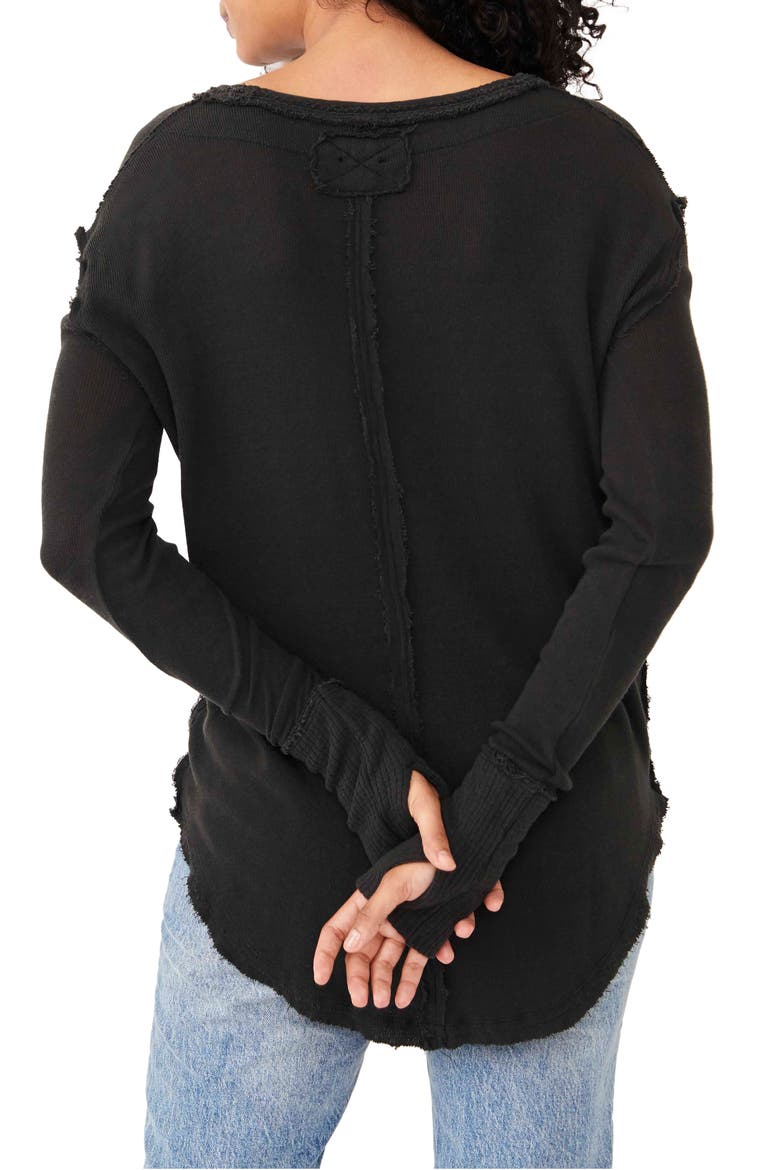 Colby Raw Edge Top, Alternate, color, BLACK