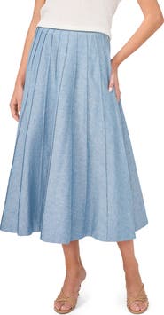 Halogen® Pintuck Panel Midi Skirt