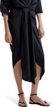 A.L.C. Rhodes Cotton Pleated Waist Asymmetric Skirt