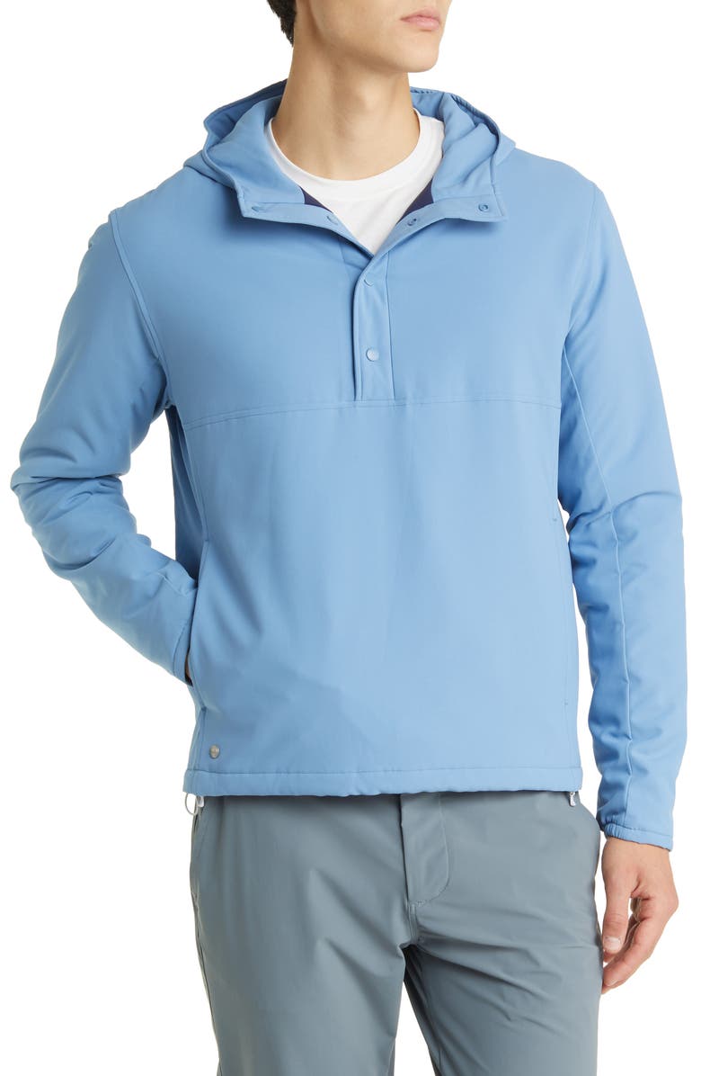 Peter Millar Approach Half Placket Hooded Pullover Jacket, Main, color, 