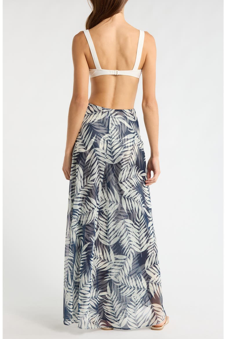 Floral Tie Waist Wide Leg Cover-Up Pants, Alternate, color, NAVY PARADISE FOLIAGE