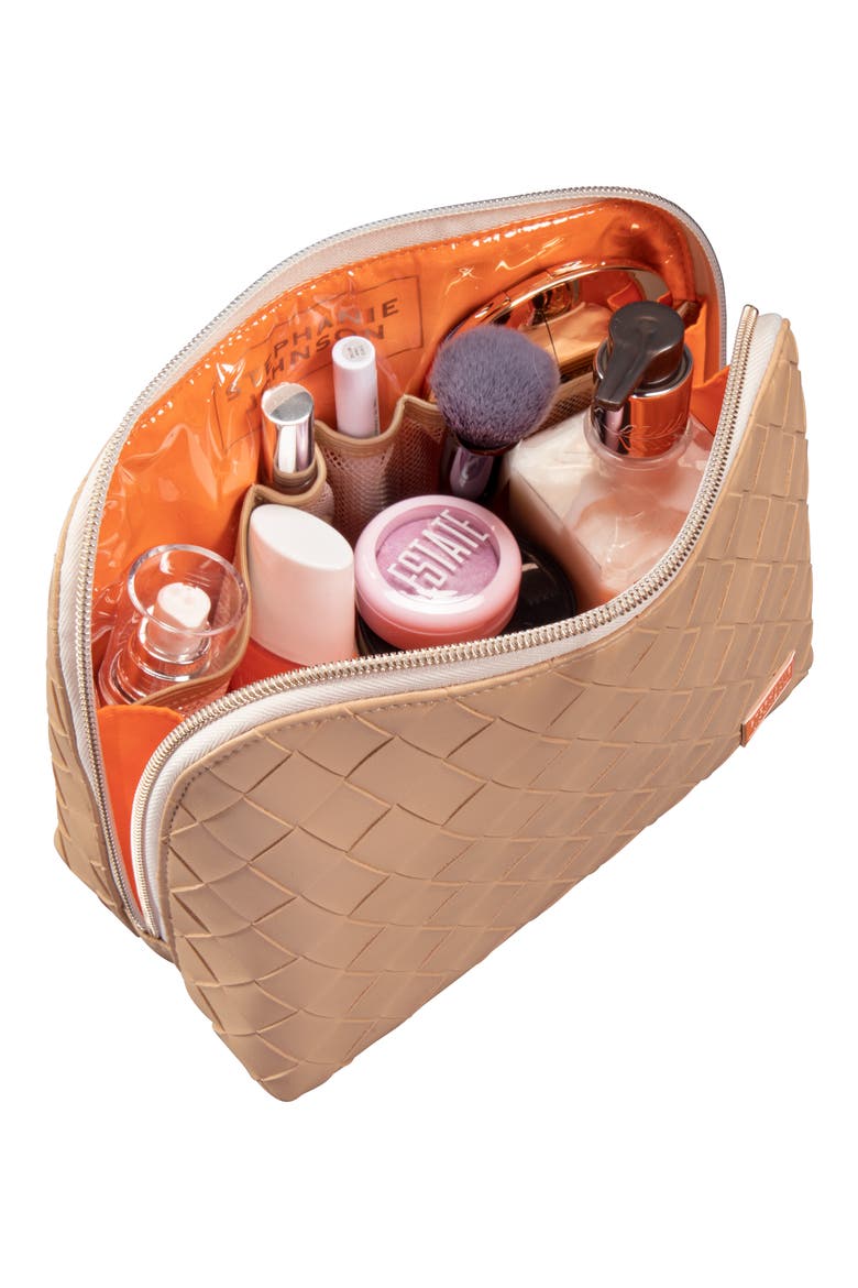 Belize Toasted Almond Lola Makeup Bag, Alternate, color, TOASTED ALMOND