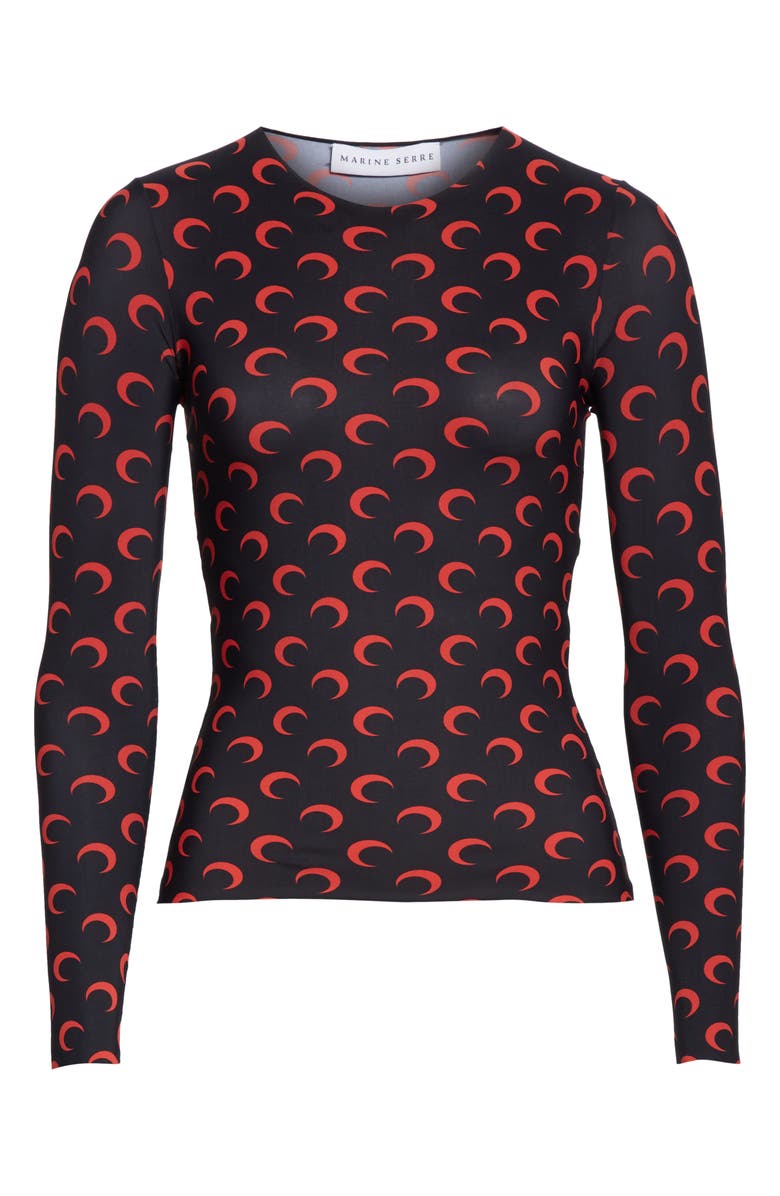 Marine Serre Fitted Moon Print Top, Alternate, color,