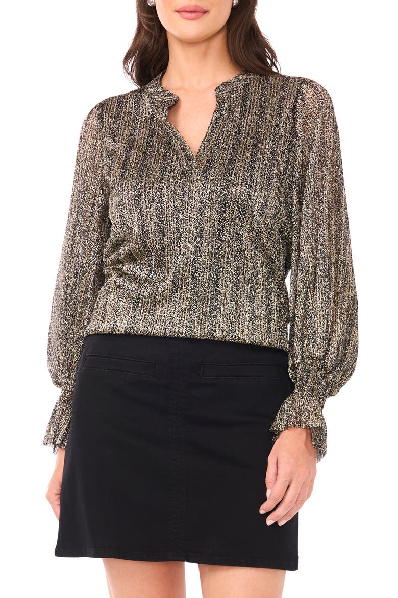 Metallic Top, Main, color, RICH BLACK