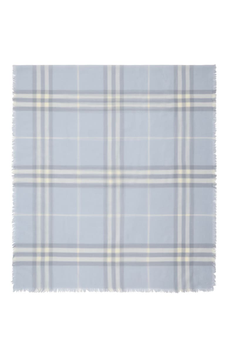 Giant Check Lightweight Wool Scarf, Main, color, MIST BLUE