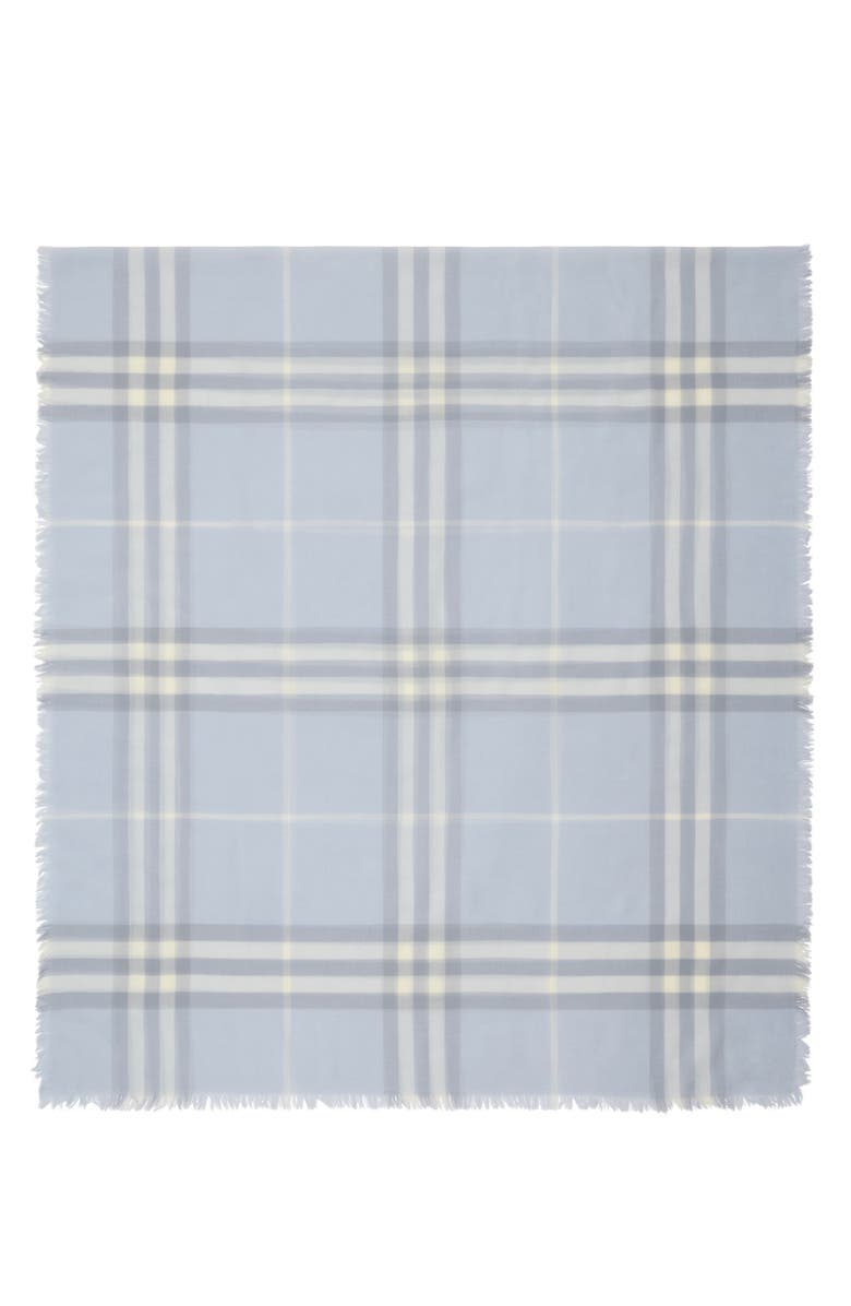 Burberry Giant Check Lightweight Wool Scarf, Main, color, Mist Blue