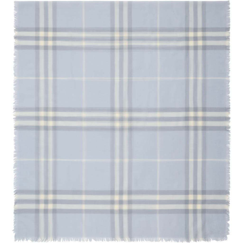 Burberry Giant Check Lightweight Wool Scarf In Blue