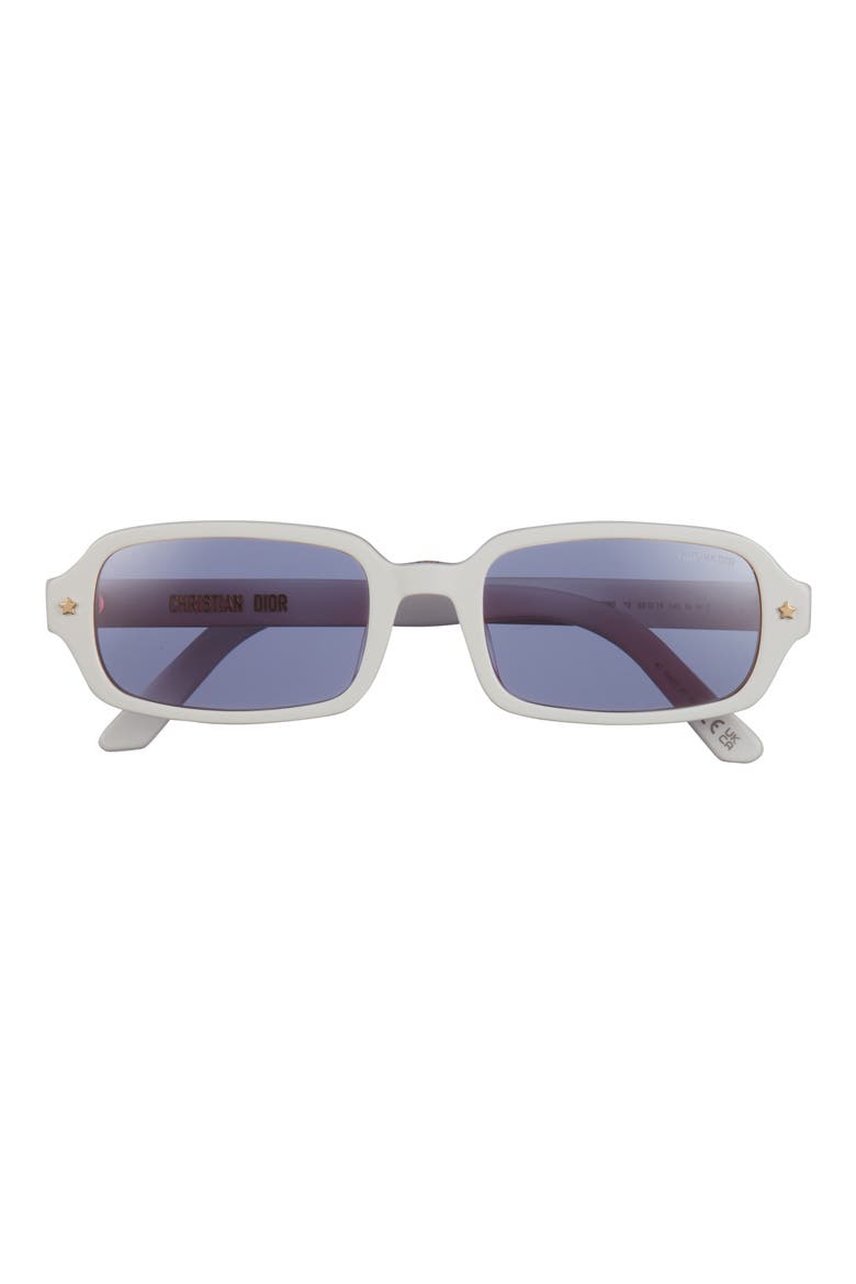 'DiorPacific S3I Rectangular Sunglasses, Main, color, WHITE/ OTHER / BLUE