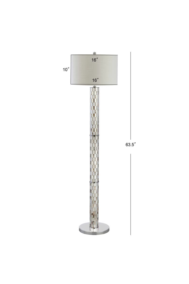Liam Seashell Mosaic LED Floor Lamp, Alternate, color, Cream/Chrome