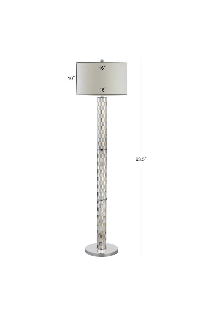 JONATHAN Y Liam Seashell Mosaic LED Floor Lamp, Alternate, color, Cream/Chrome
