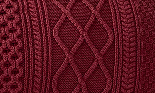 Boll & Branch Aran Cable Organic Cotton Decorative Pillow In Burgundy
