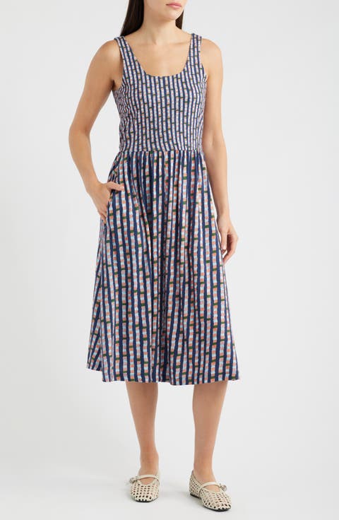 Dani Reef Stripe Fit & Flare Dress (Regular & Petite)