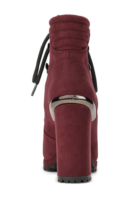 Dkny Linni Lace-up Platform Bootie In Burgundy