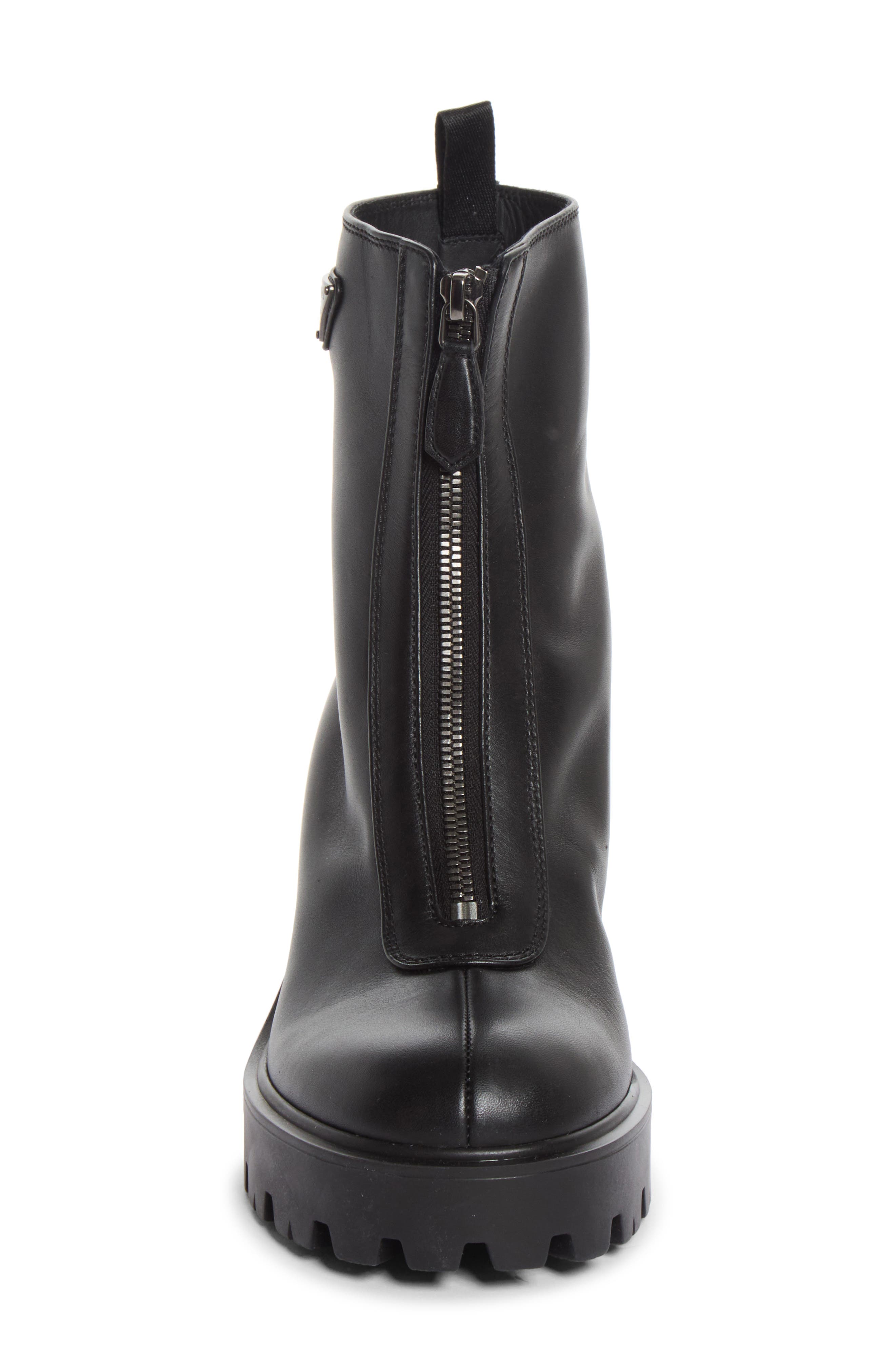 Lug Sole Zip Bootie, Alternate, color, NERO