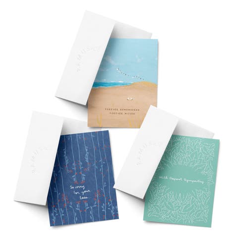 Sympathy Greeting Card Pack Sets (3 ct, Assorted) Butterfly Thinking Of You, With Deepest Sympathy, So Sorry For Your Loss