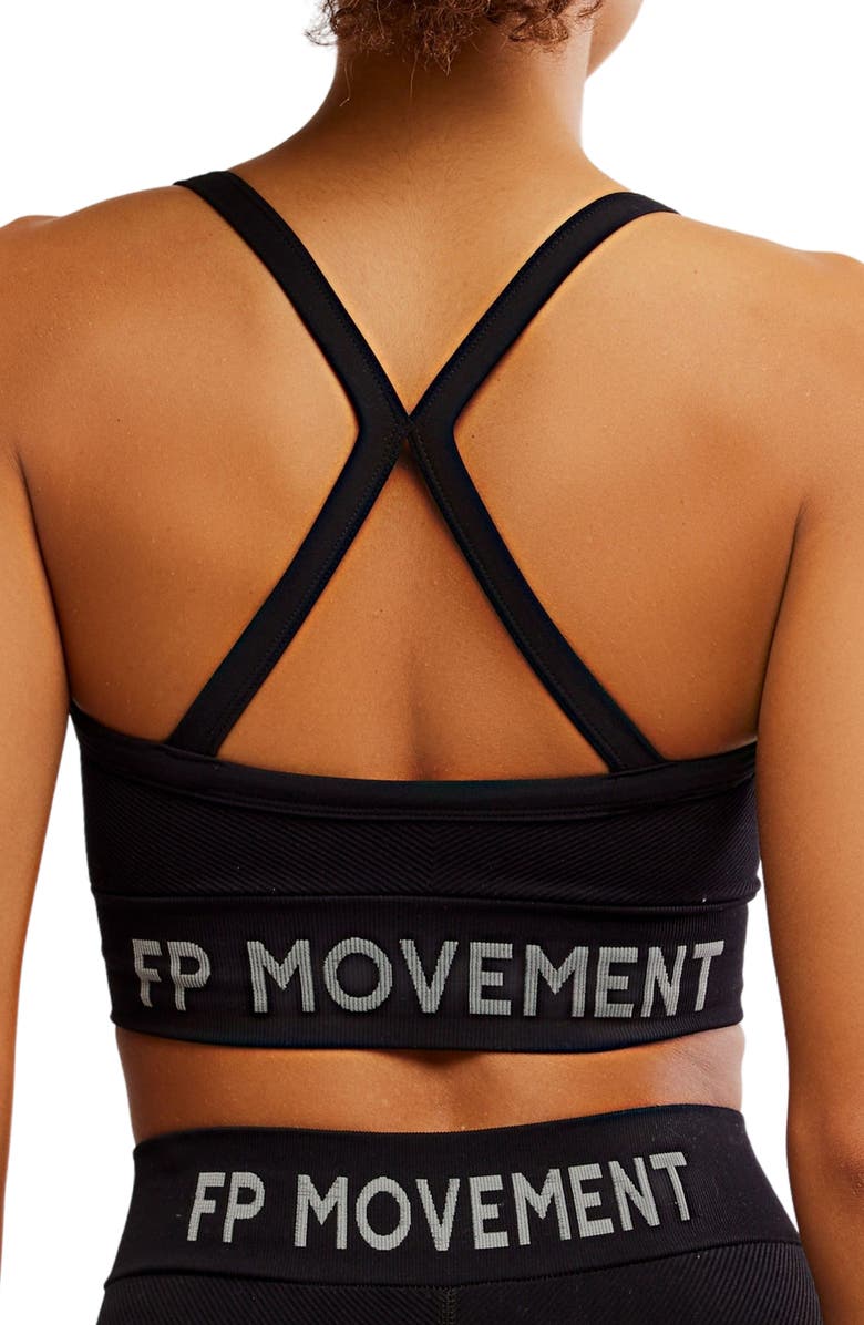 Free People FP Movement Long Haul Logo Sports Bra, Alternate, color, 