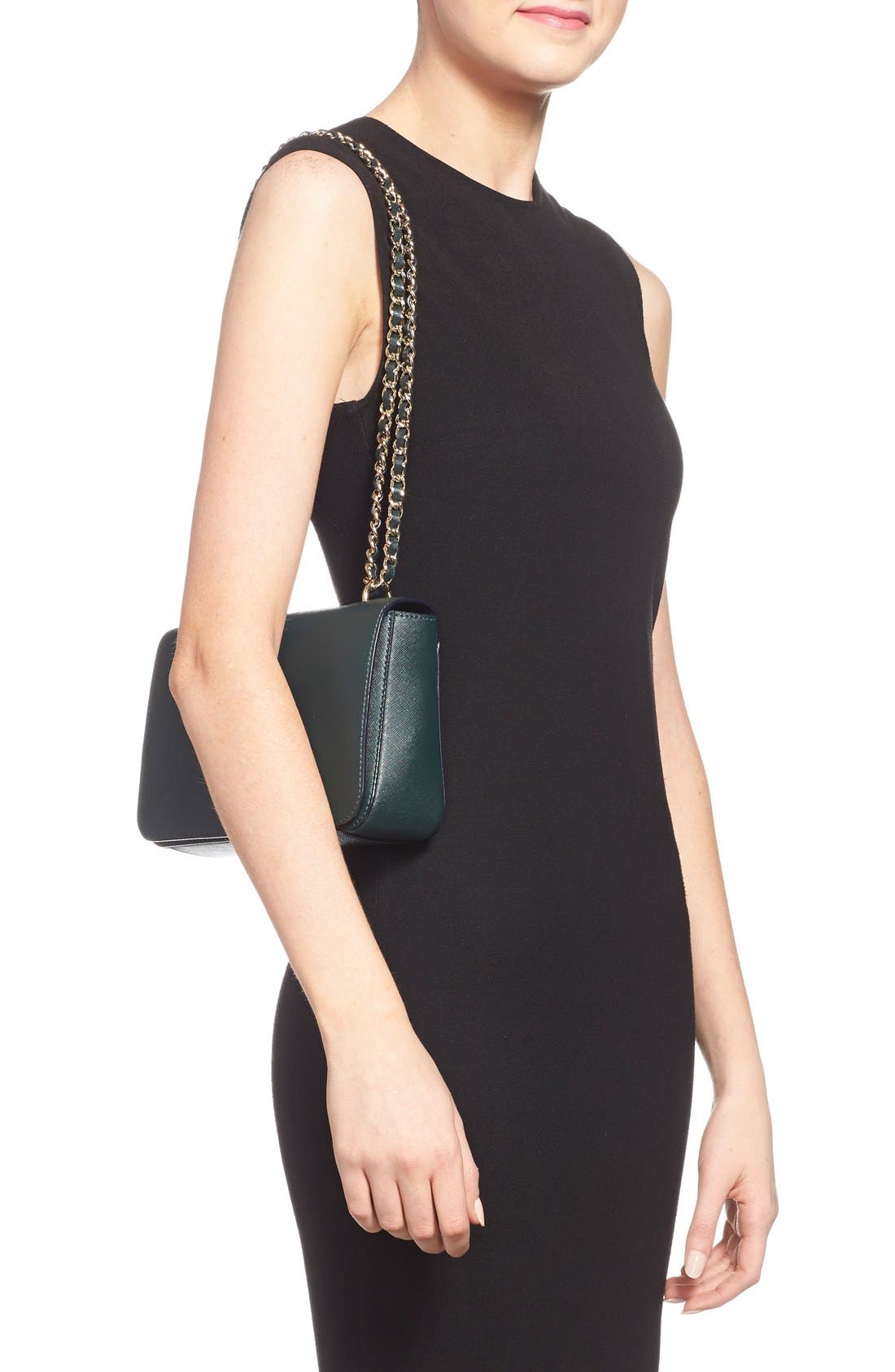 'Robinson' Saffiano Leather Shoulder Bag, Alternate, color, JITNEY GREEN