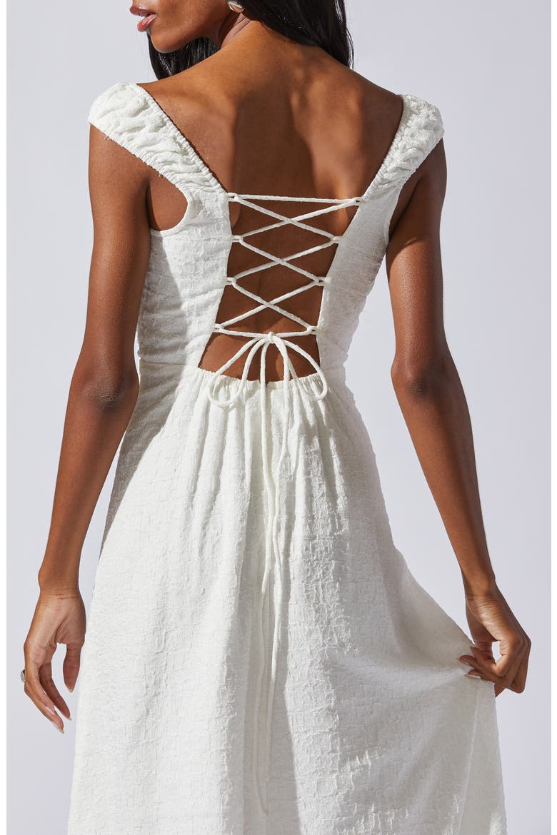 Crinkle Maxi Dress, Alternate, color, CREAM