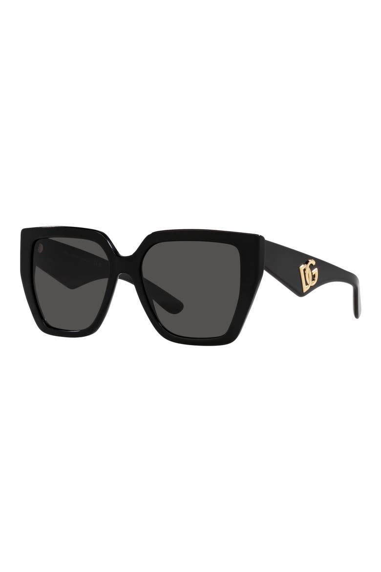 55mm Square Sunglasses, Alternate, color, BLACK