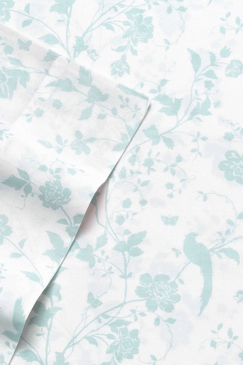 Garden Muse 4-Piece Cotton Sateen Sheet Set, Alternate, color, DUCK EGG