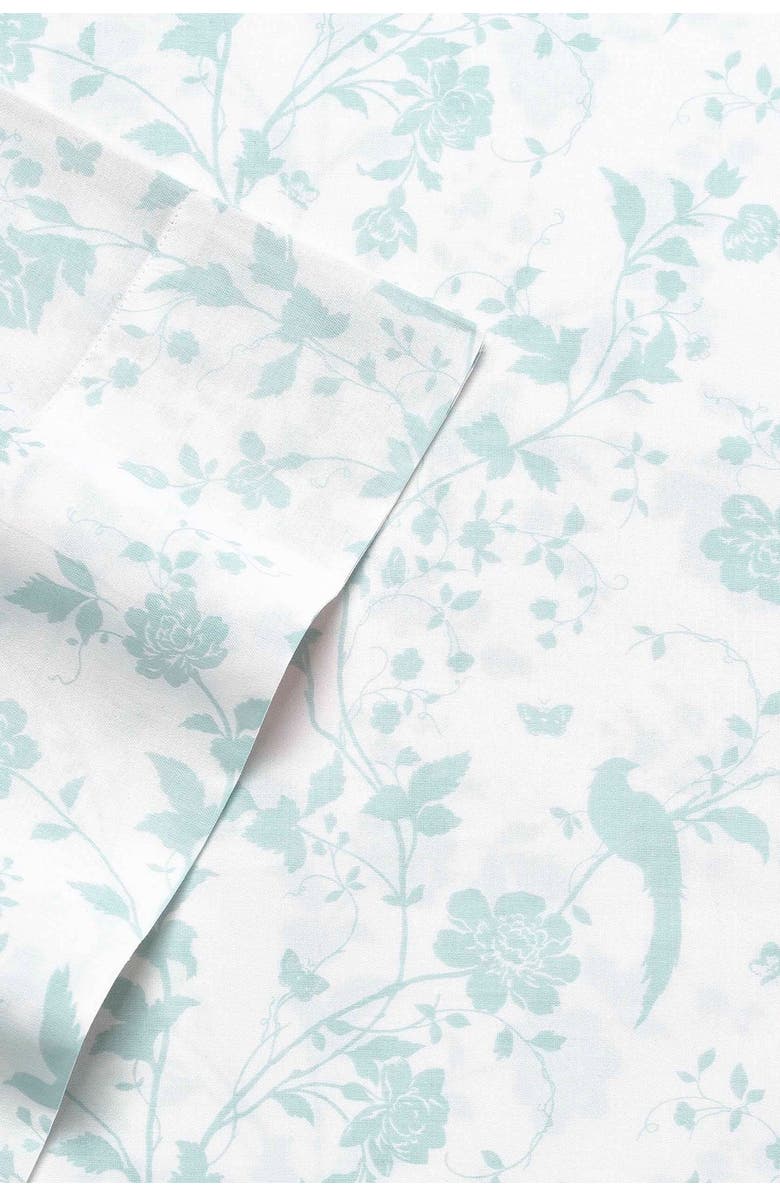 Laura Ashley Garden Muse 4-Piece Cotton Sateen Sheet Set, Alternate, color, Duck Egg