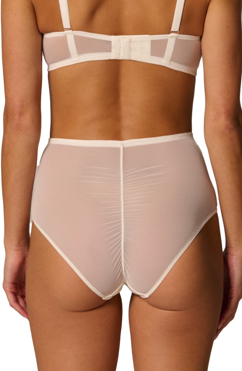 Simone Perele Radieuse High Waist Briefs, Alternate, color, Ivory