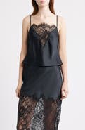 LoveShackFancy Constantina Lace Trim Satin Camisole