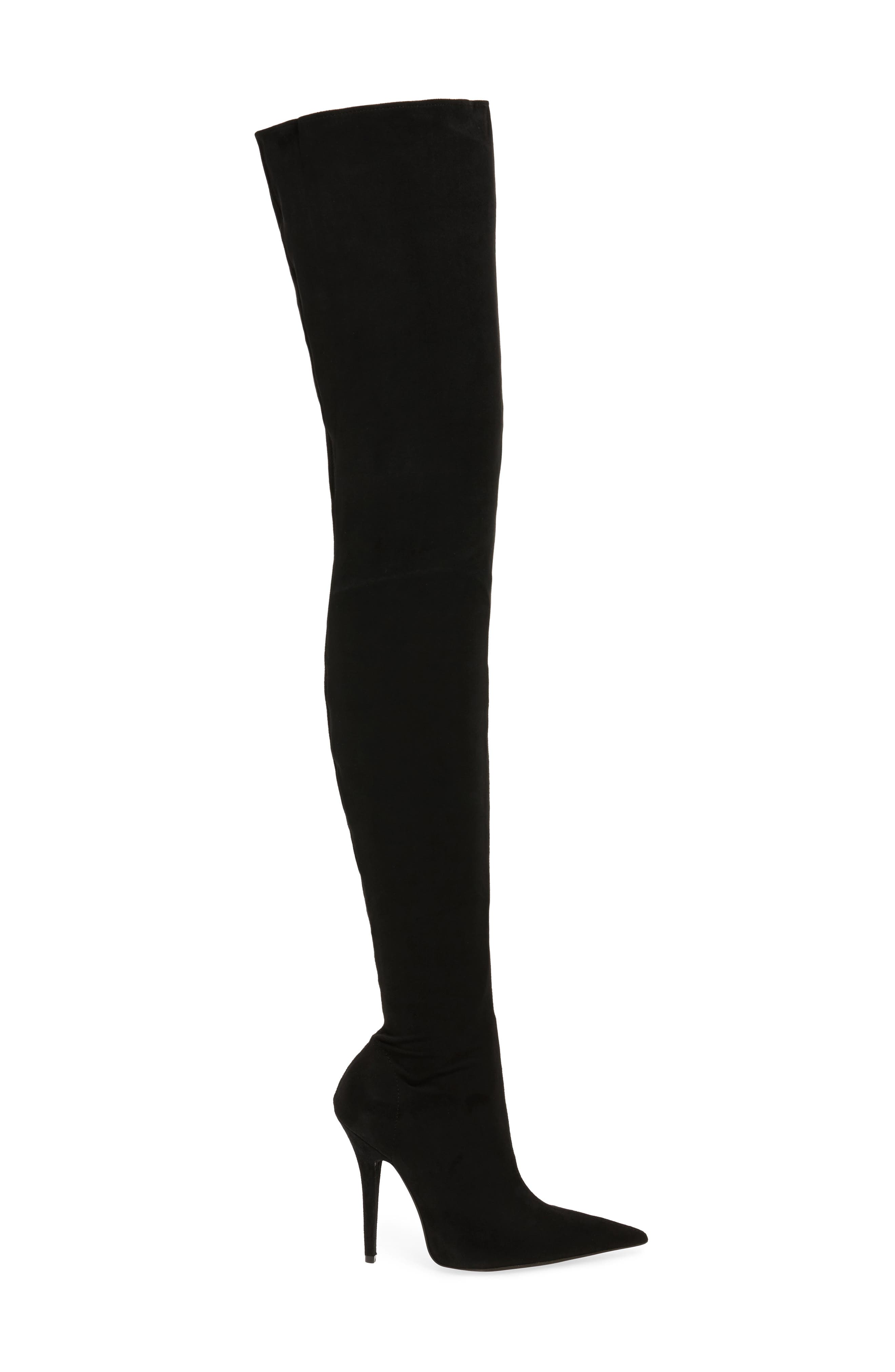 Gamora Thigh High Boot, Alternate, color, BLACK STRETCH SUEDE