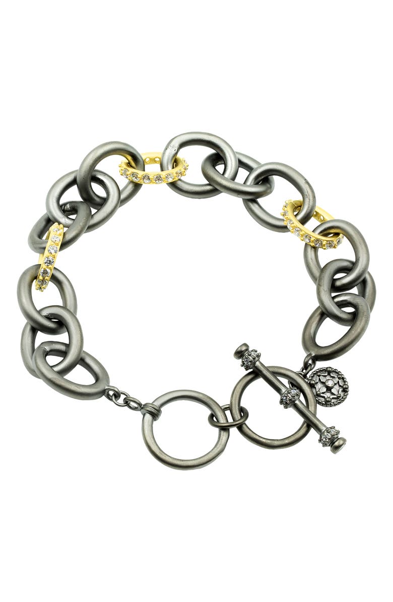 FREIDA ROTHMAN Heavy Alternating Link Toggle Bracelet, Main, color,