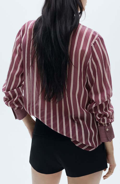 MANGO MANGO STRIPE BUTTON-UP SHIRT 