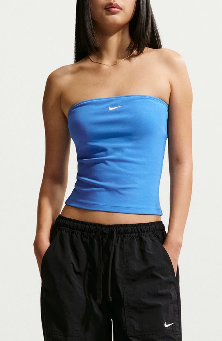 Nike Sportswear Strapless Top, Main, color, Lt Photo Blue/ Sail