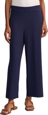 Jones New York Crinkled High Waist Crop Wide Legs Pants