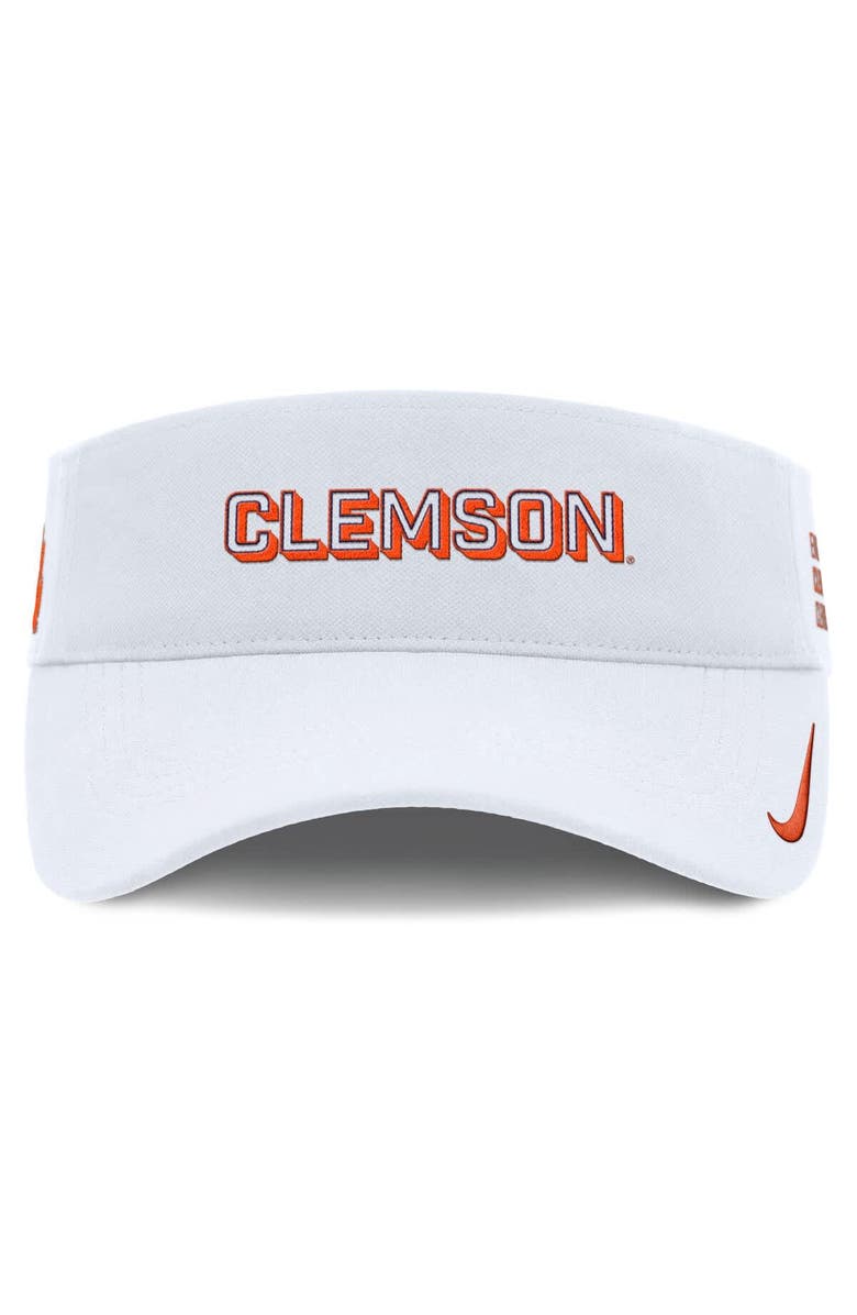 Nike Men's Nike White Clemson Tigers 2025 On-Field Gameday Performance Ace Adjustable Visor, Alternate, color, White