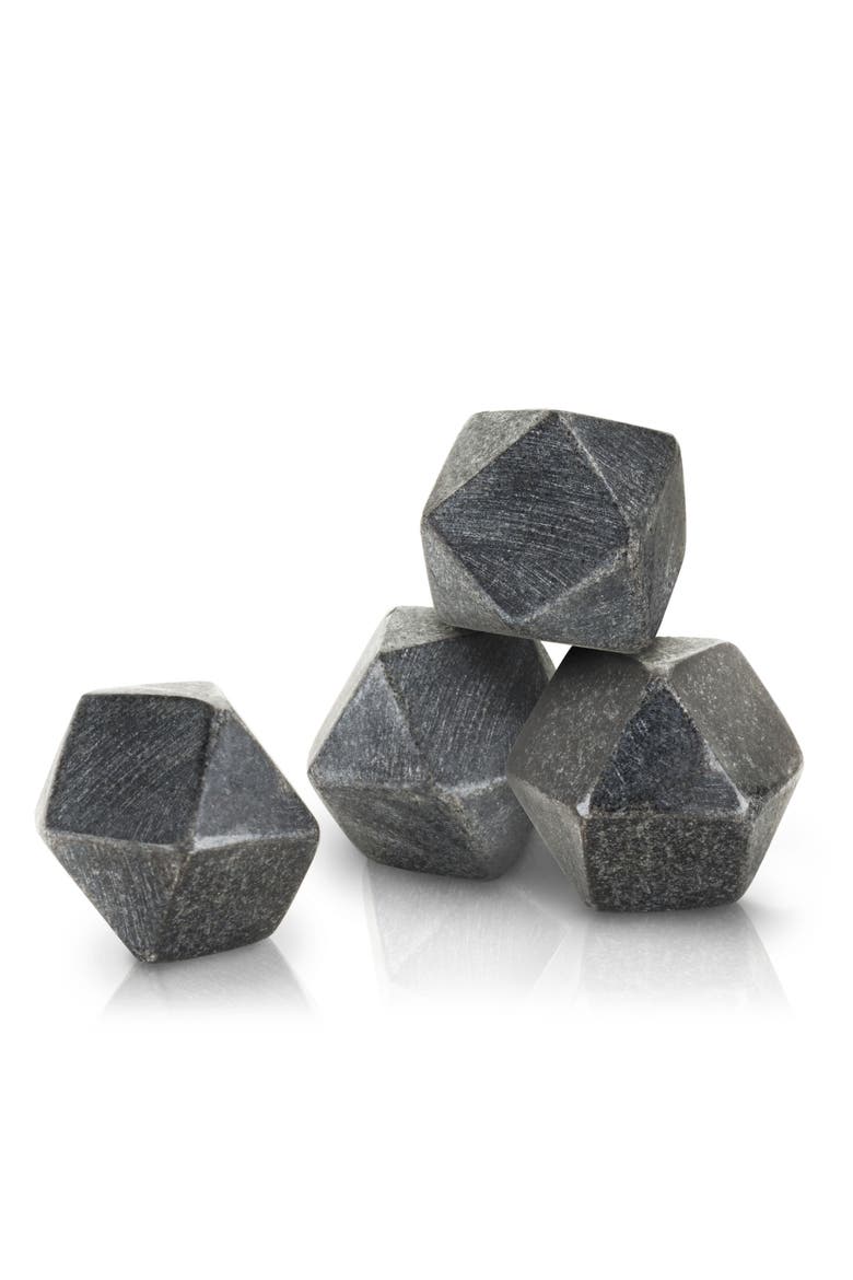 Glacier Rocks Hexagonal Basalt Stones Set of 4, Main, color, Black