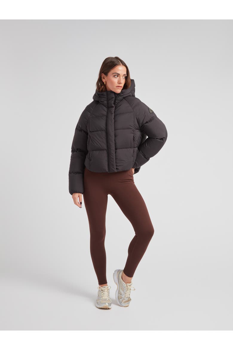 Cloud Cropped Hooded Puffer Jacket, Alternate, color, BLACK/STONE