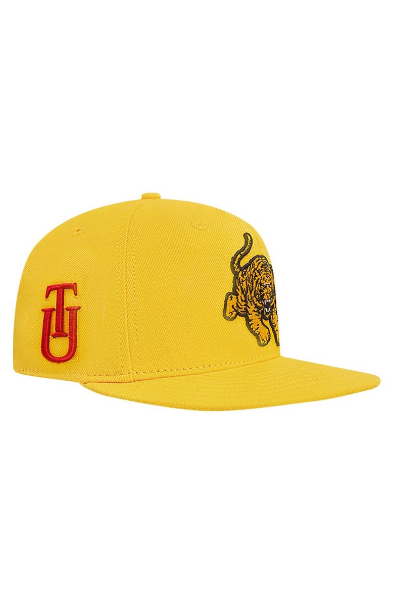 PRO STANDARD Men's Pro Standard Gold Tuskegee Golden Tigers Evergreen Mascot Snapback Hat, Main, color,