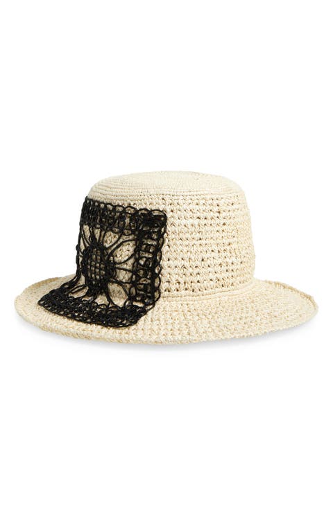 Maeve Straw Crochet Bucket Hat
