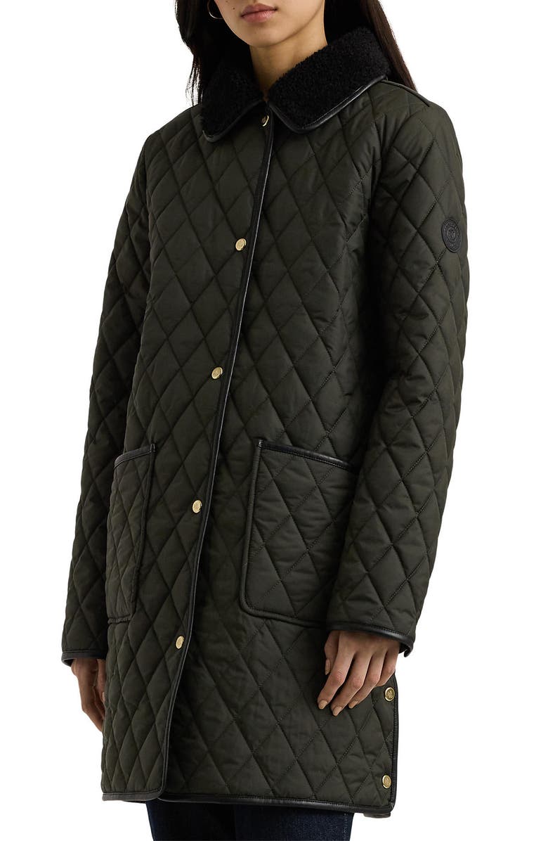 Lauren Ralph Lauren Diamond Pattern Quilted Coat, Main, color,