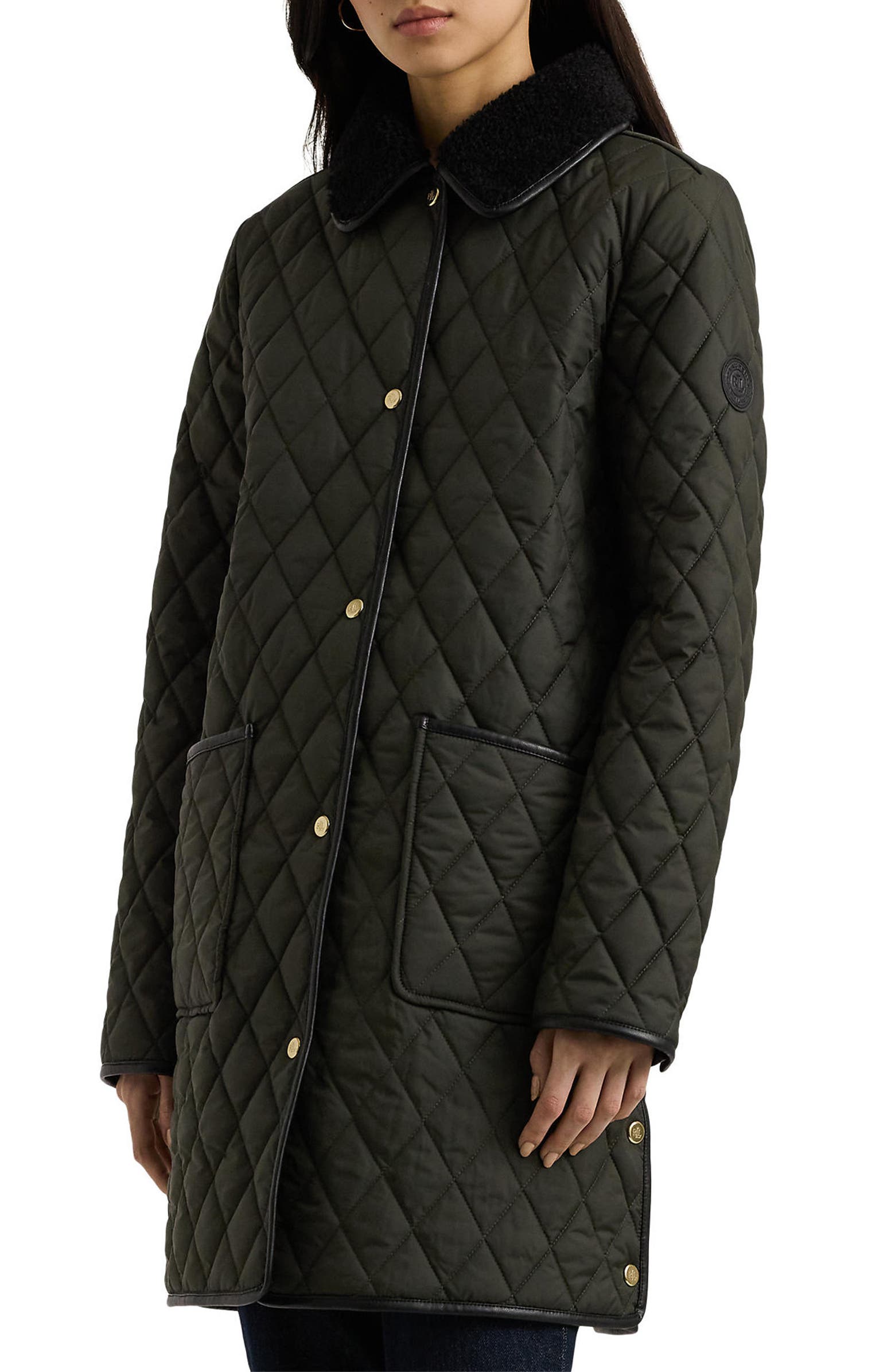 Lauren Ralph Lauren Diamond Pattern Quilted Coat | Nordstromrack