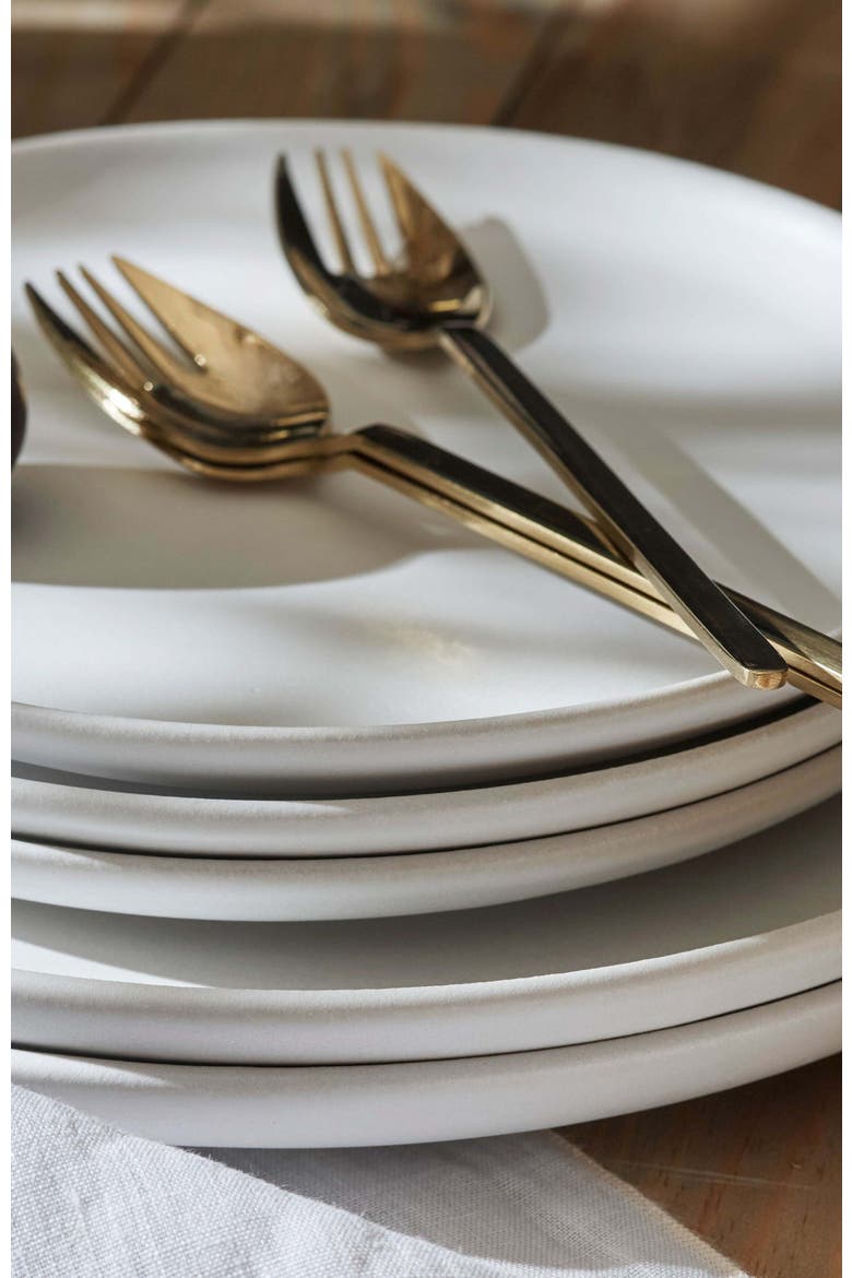 Porto by Stone Lain Macchio Stoneware 12-Piece Dinnerware Set, Alternate, color, White Matte