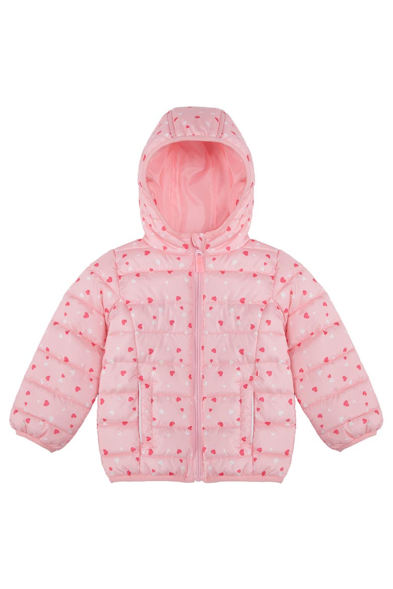Lightweight Puffer Jacket, Main, color, Pink Hearts