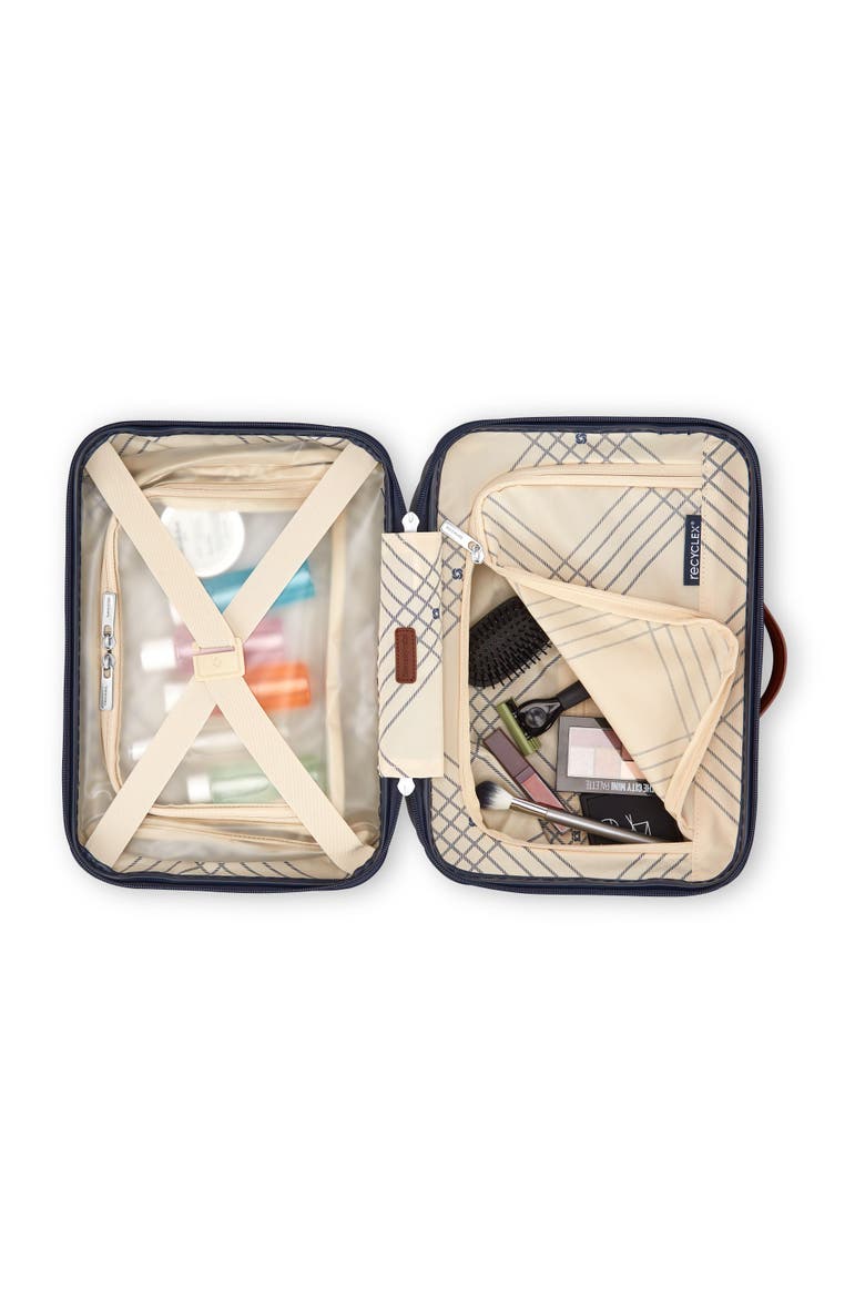Virtuosa 2 Piece Set Train Case & 21" Carry On Spinner Luggage, Alternate, color, Blue