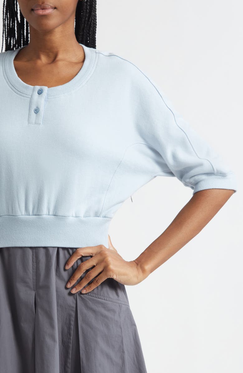 3.1 Phillip Lim Mixed Media Midi Dress, Alternate, color, Oxford Blue-Blue Multi