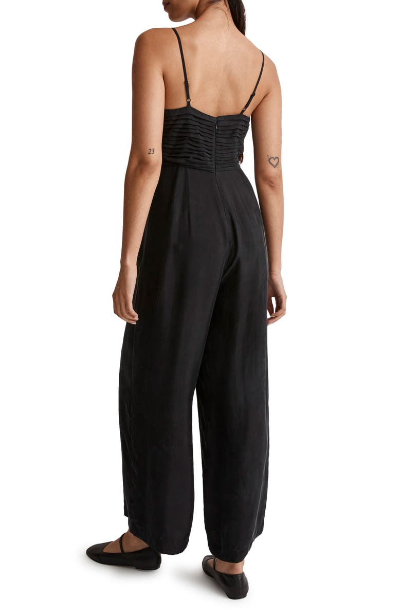 Madewell Ruched Crop Straight Leg Jumpsuit, Alternate, color, 