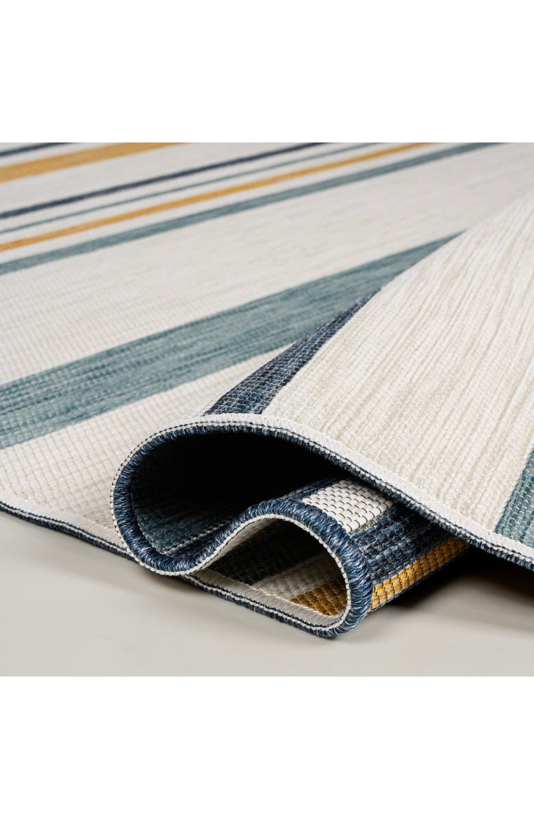JONATHAN Y Janus Classic Coastal Ticking Stripe Reversible Machine-Washable Indoor/Outdoor Area Rug, Alternate, color, Cream/Navy