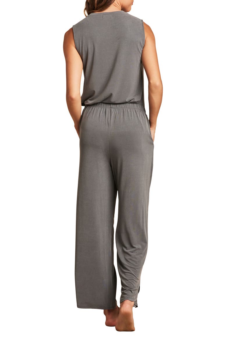 Malibu Collection® Sand Washed Jersey Wide Leg Pajamas, Alternate, color, DARK STEEL BLUE