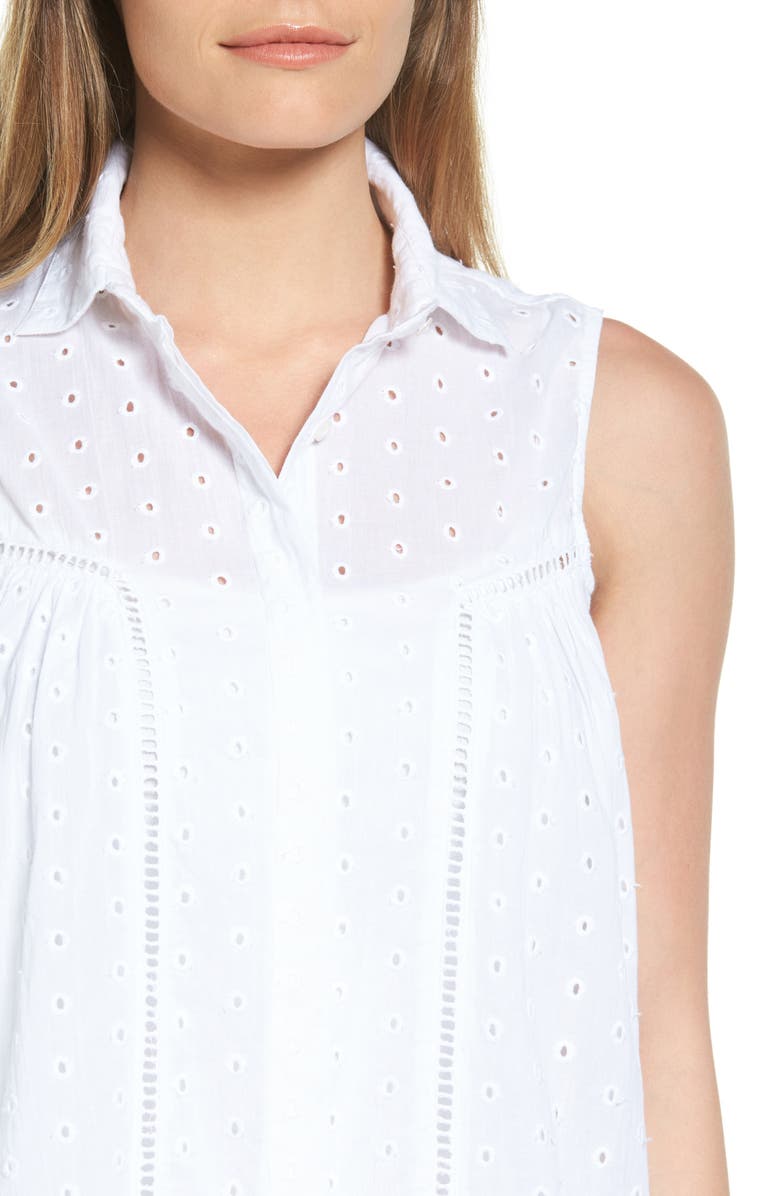 Side Stitch Shirred Eyelet Blouse, Alternate, color, 