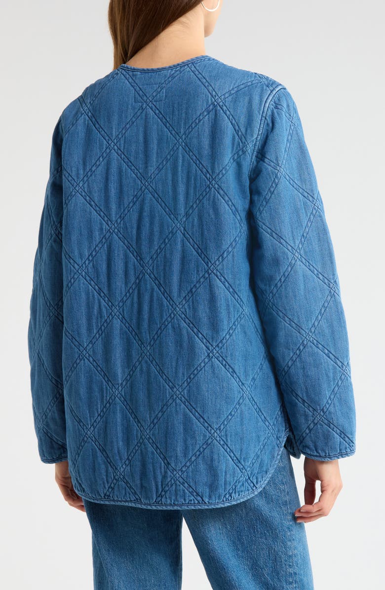 Caslon<sup>®</sup> Chambray Quilted Jacket, Alternate, color, Medium Wash