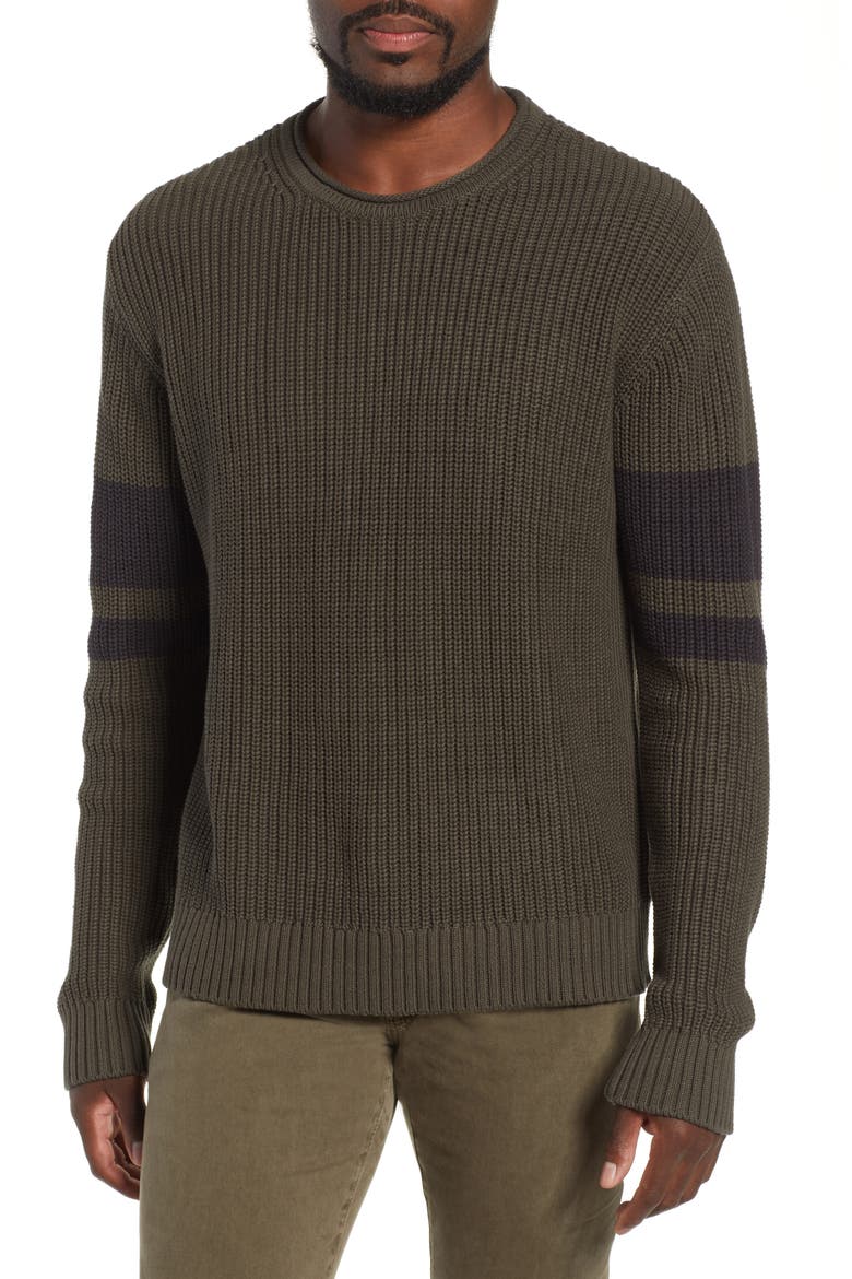 Jett Slim Fit Crewneck Sweater, Main, color, OAK GROVE/ BLACK
