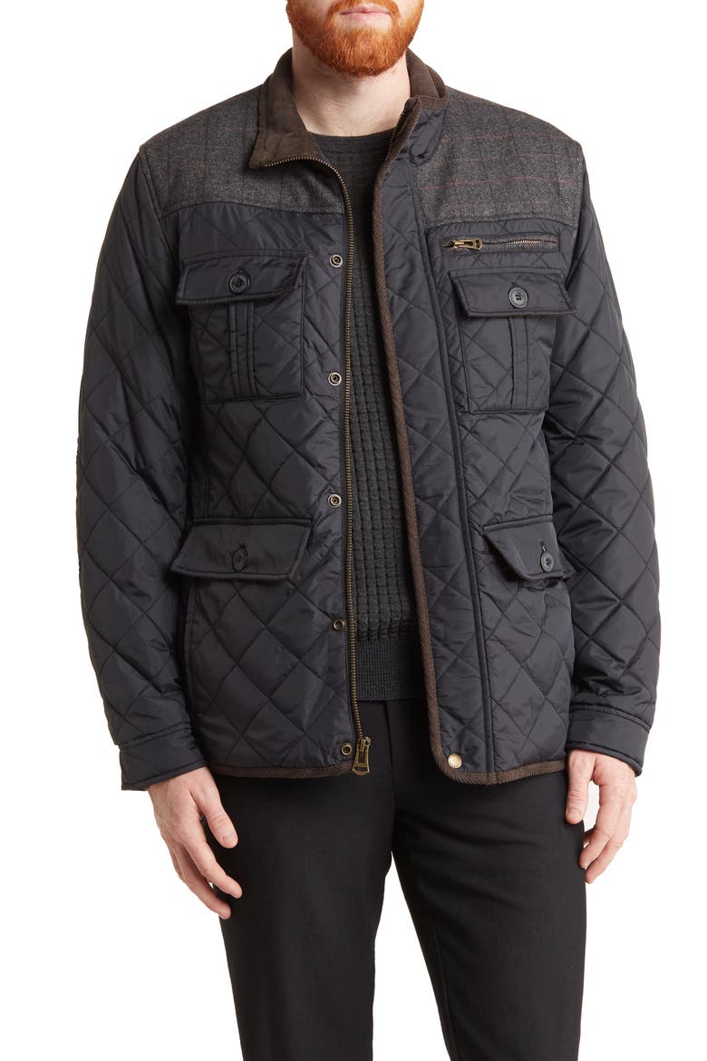 Quilted Utility Pocket Jacket, Main, color, BLACK